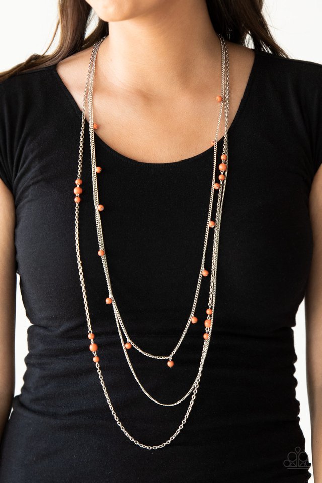 Laying The Groundwork - Orange - Paparazzi Necklace Image
