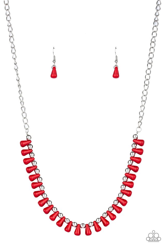 Extinct Species - Red - Paparazzi Necklace Image