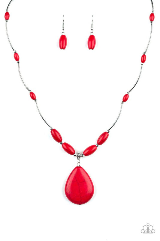 Explore The Elements - Red - Paparazzi Necklace Image