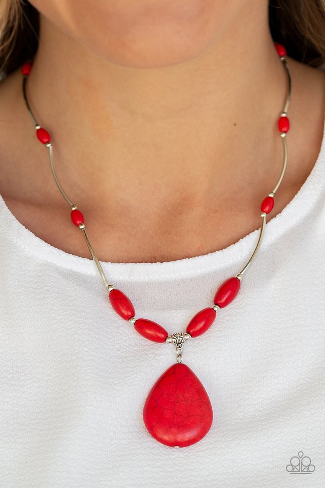 Explore The Elements - Red - Paparazzi Necklace Image