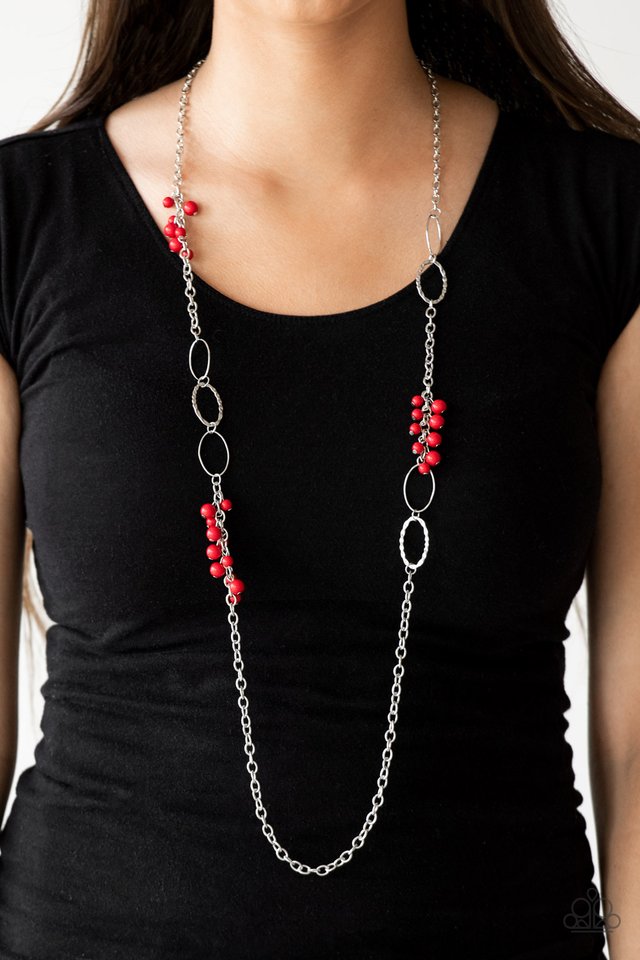 Flirty Foxtrot - Red - Paparazzi Necklace Image