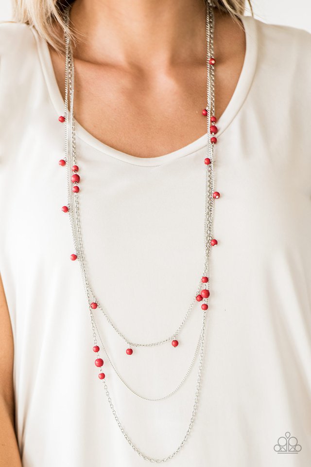 Laying The Groundwork - Red - Paparazzi Necklace Image