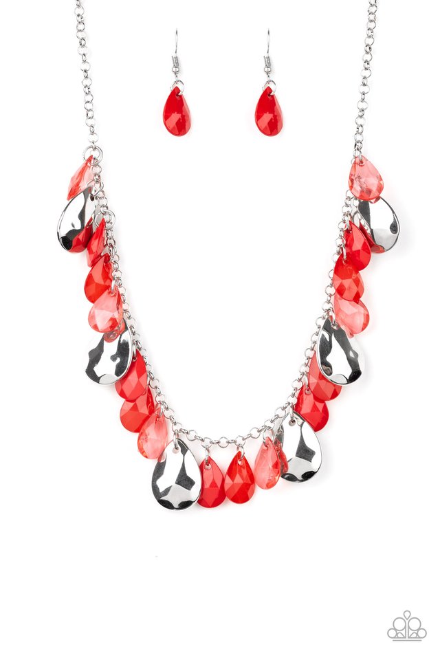 Hurricane Season - Red - Paparazzi Necklace Image