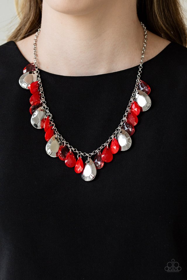 Hurricane Season - Red - Paparazzi Necklace Image