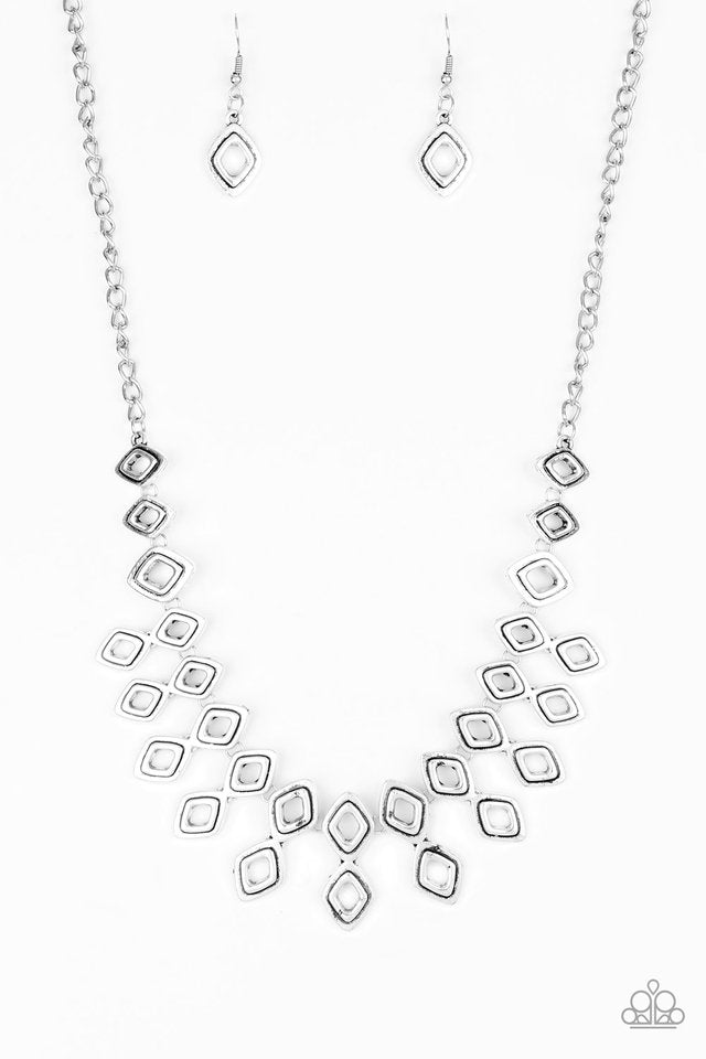 Geocentric - Silver - Paparazzi Necklace Image