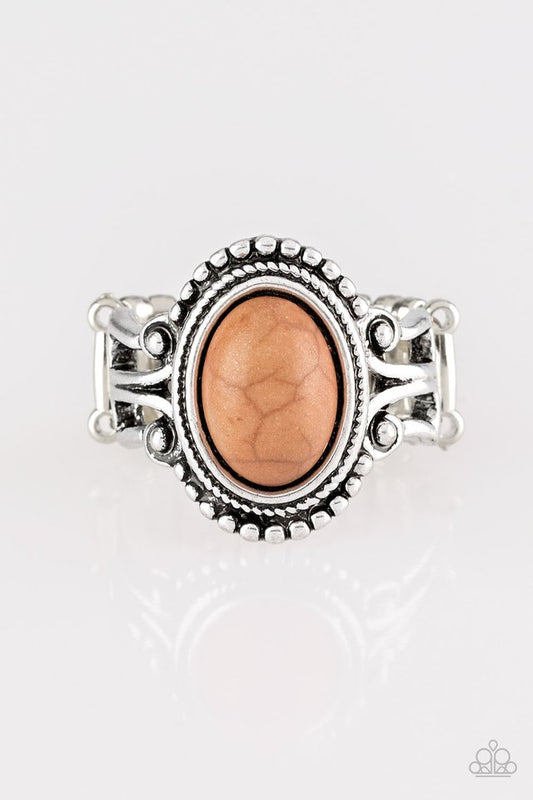 All The Worlds A STAGECOACH - Brown - Paparazzi Ring Image
