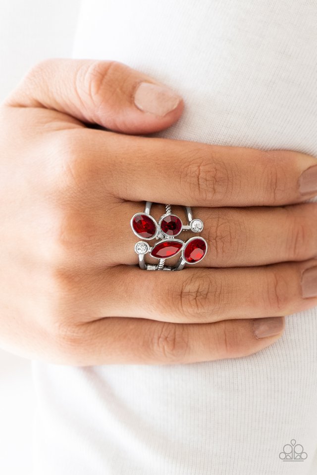 Metro Mingle - Red - Paparazzi Ring Image