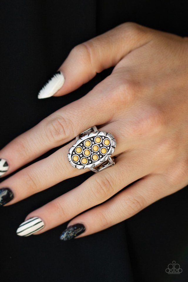 Cactus Garden - Yellow - Paparazzi Ring Image
