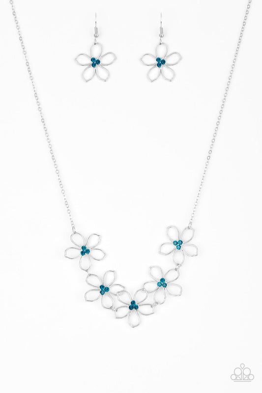 Paparazzi Necklace ~ Hoppin Hibiscus - Blue