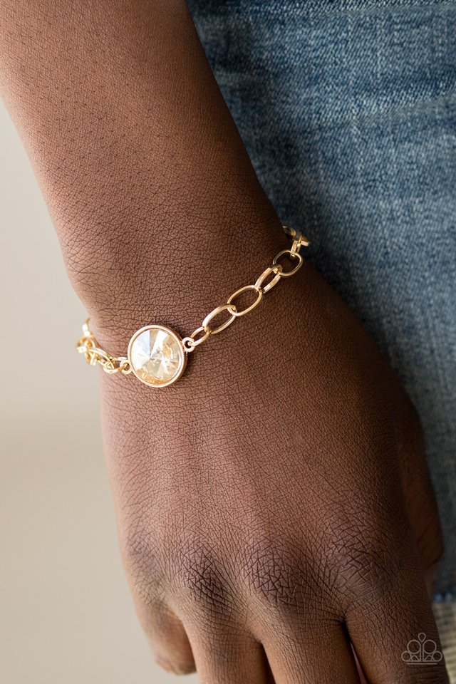 All Aglitter - Gold - Paparazzi Bracelet Image