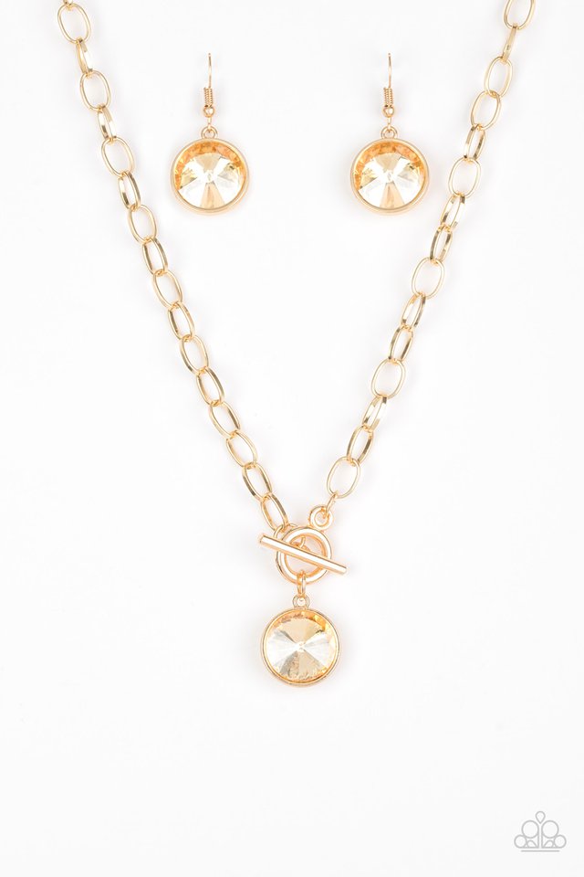 She Sparkles On - Gold - Paparazzi Necklace Image
