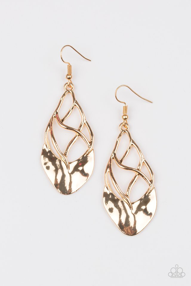 Super Swanky - Gold - Paparazzi Earring Image