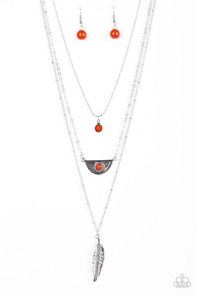 Sahara Sparrow - Orange - Paparazzi Necklace Image