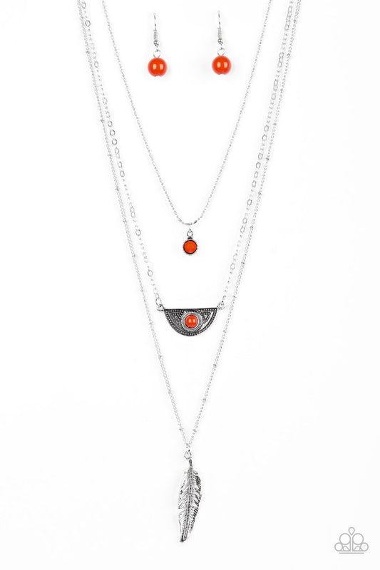 Sahara Sparrow - Orange - Paparazzi Necklace Image