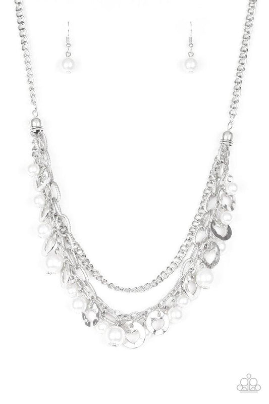 Paparazzi Necklace ~ Hoppin Hearts - White