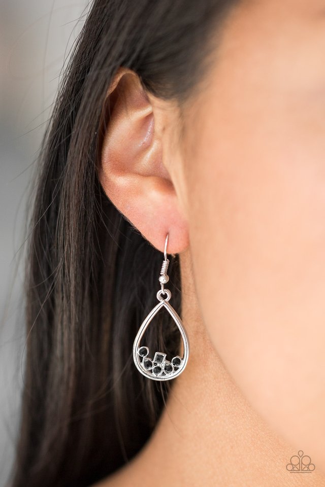 Raindrop Radiance - Black - Paparazzi Earring Image