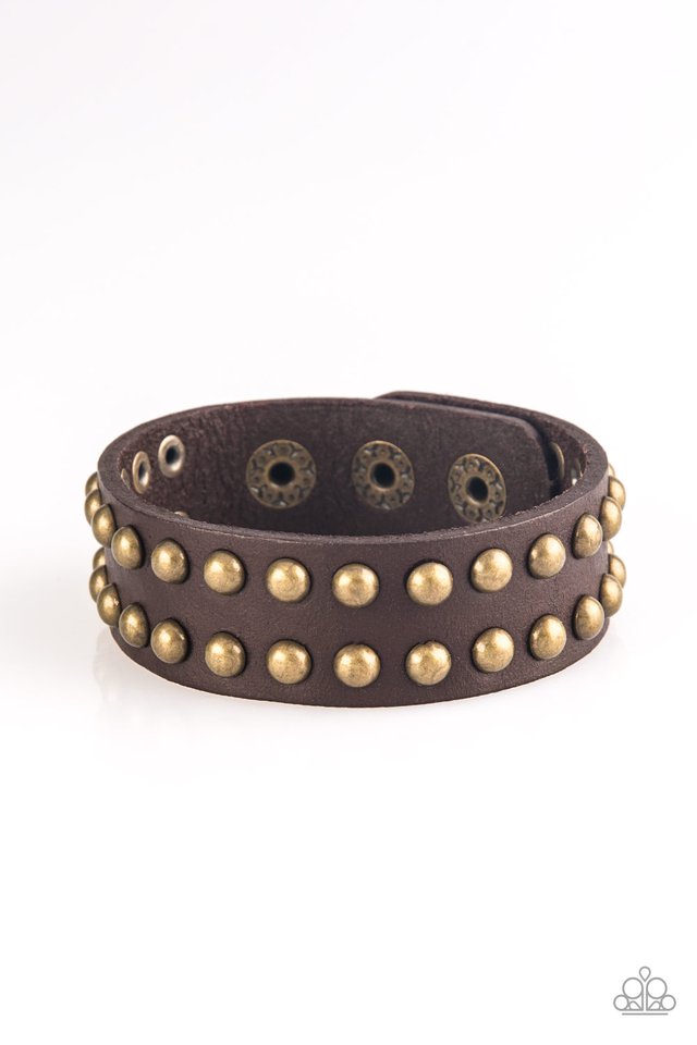 Biker Bold - Brown - Paparazzi Bracelet Image