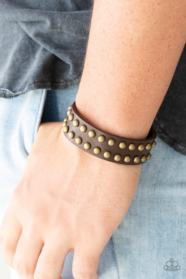 Biker Bold - Brown - Paparazzi Bracelet Image