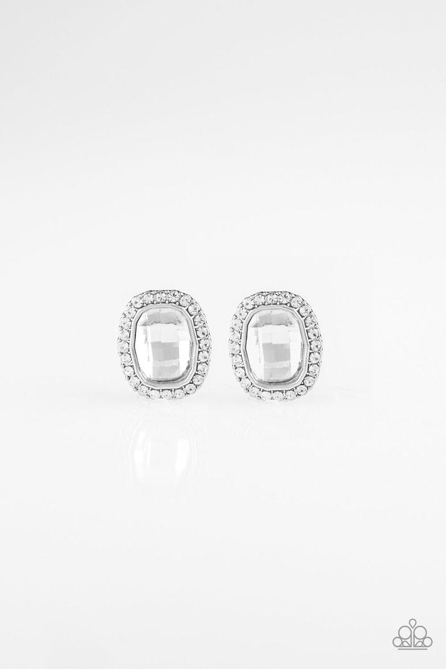 The Modern Monroe - White - Paparazzi Earring Image