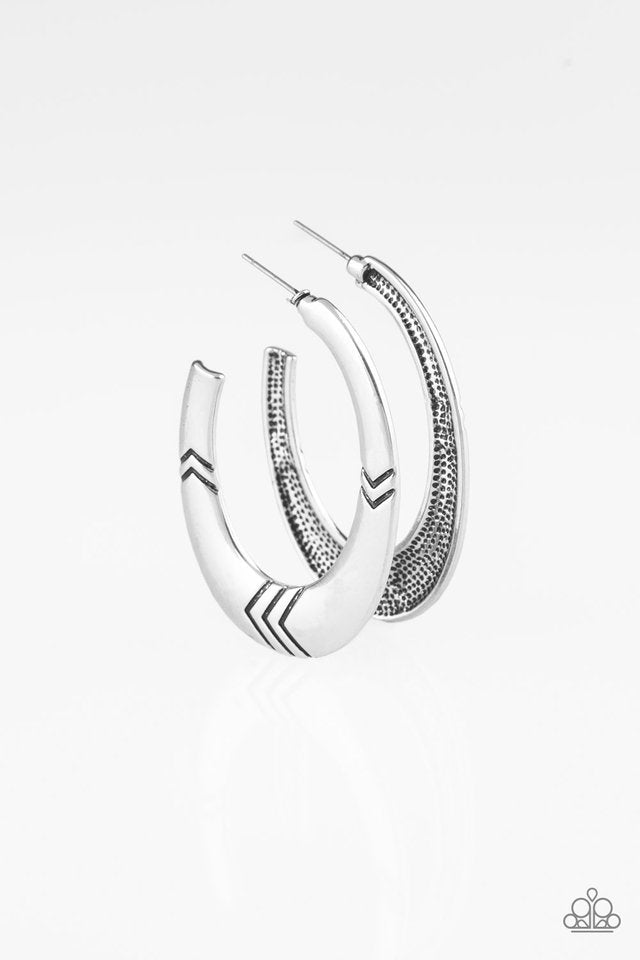 Tribe Pride - Silver - Paparazzi Earring Image