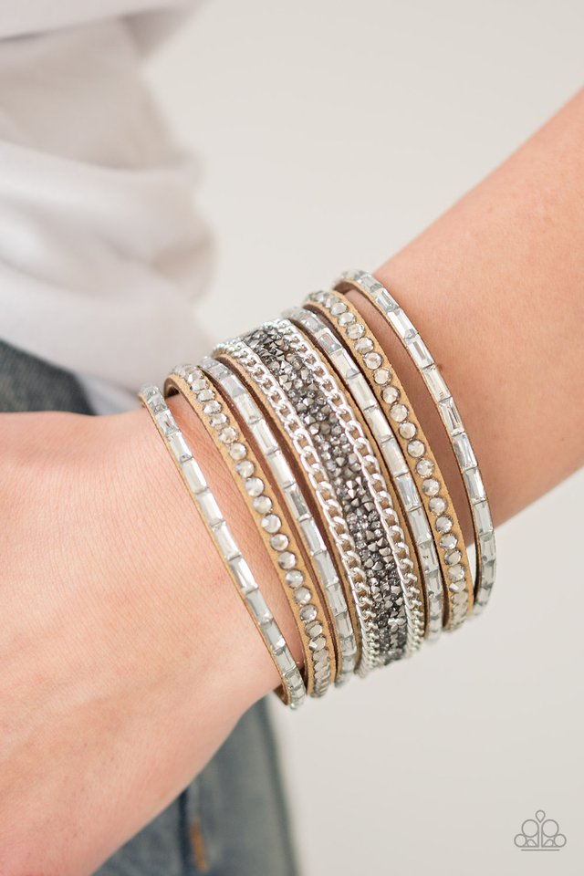 Rhinestone Rumble - Brown - Paparazzi Bracelet Image