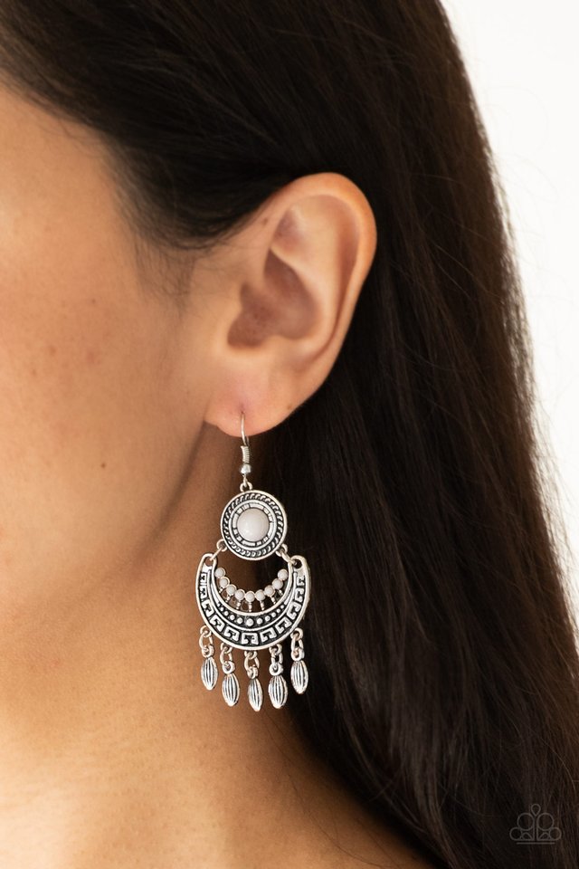 Mantra to Mantra - Silver - Paparazzi Earring Image