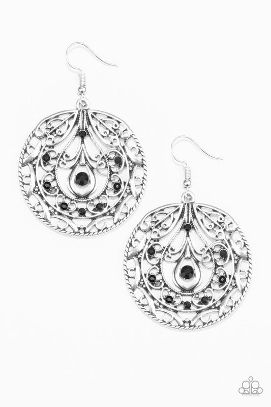 Choose To Sparkle - Black - Paparazzi Earring Image