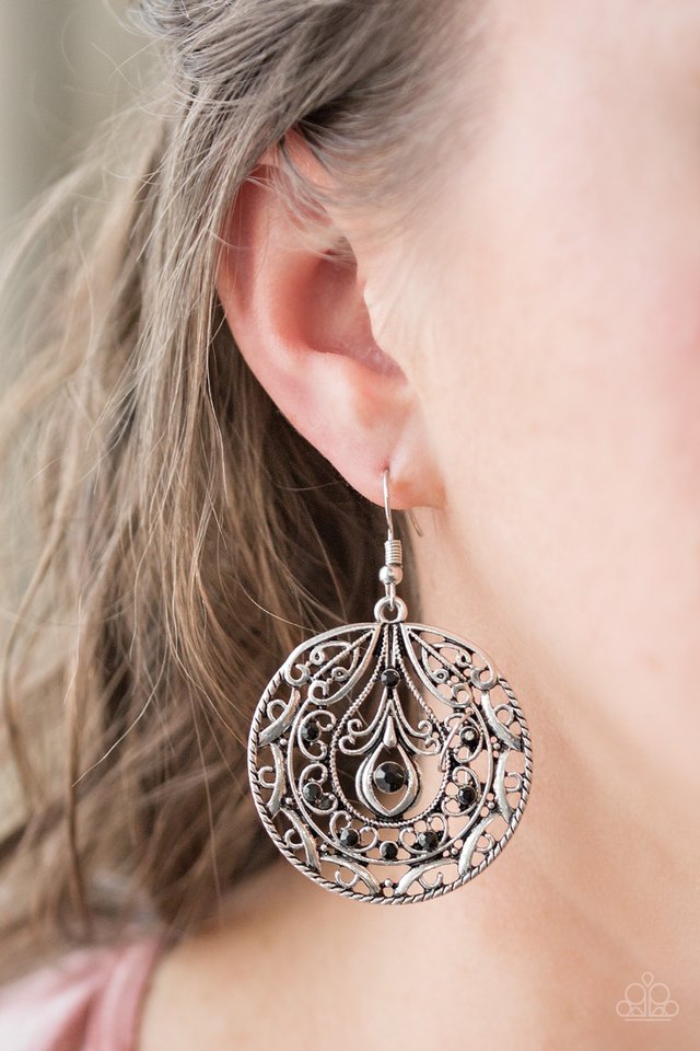 Choose To Sparkle - Black - Paparazzi Earring Image