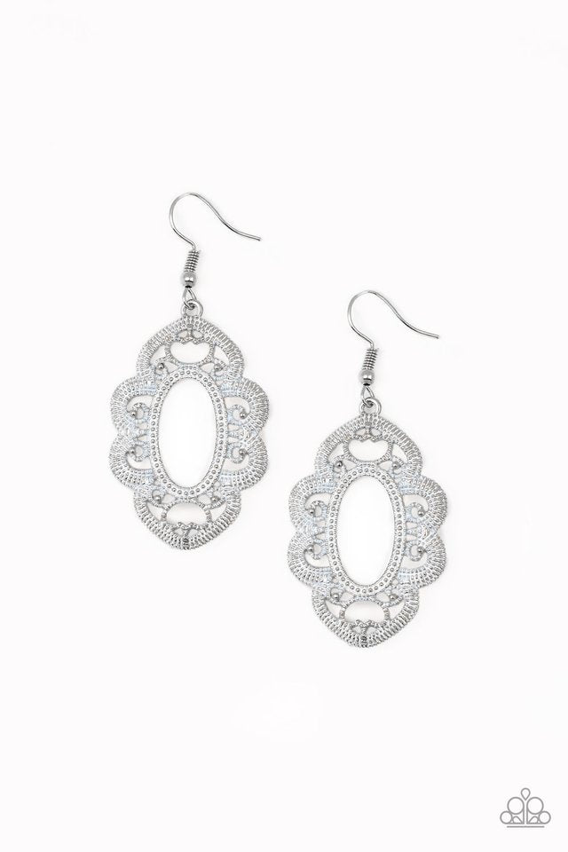 Mantras and Mandalas - White - Paparazzi Earring Image
