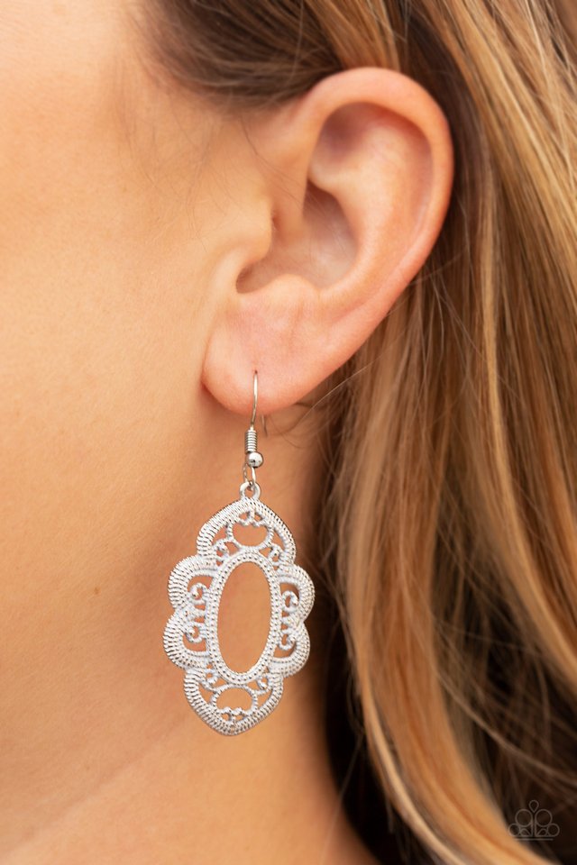 Mantras and Mandalas - White - Paparazzi Earring Image