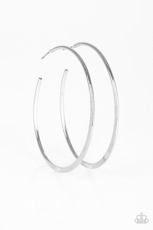 Paparazzi Earring ~ Hoop Hero - Silver