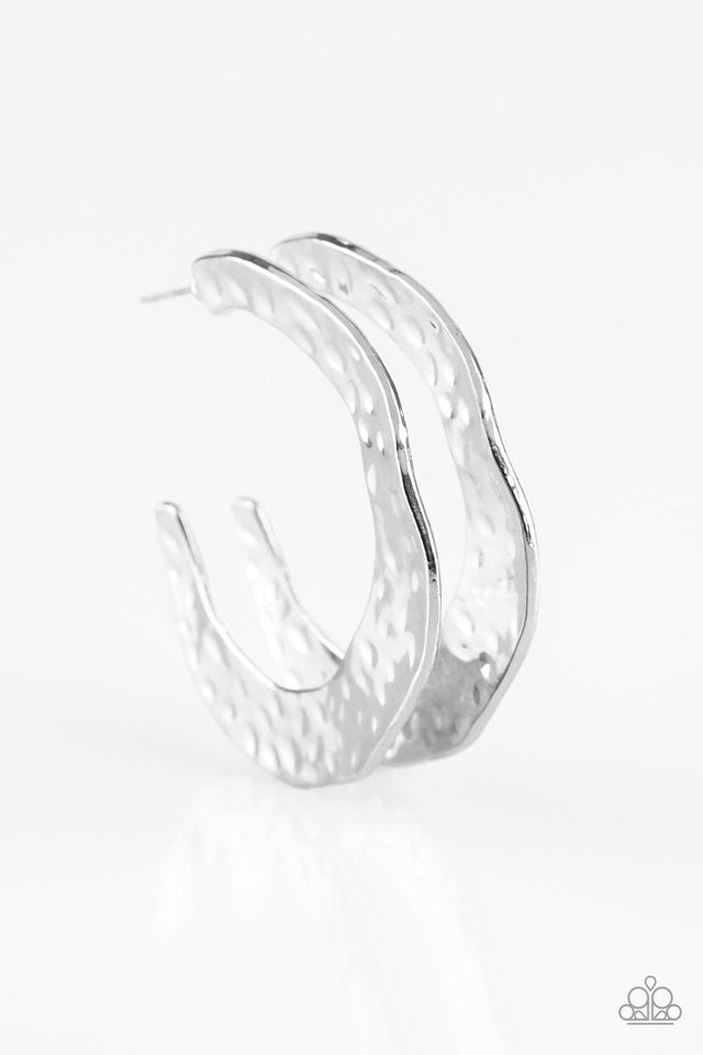 The HOOP Up - Silver - Paparazzi Earring Image