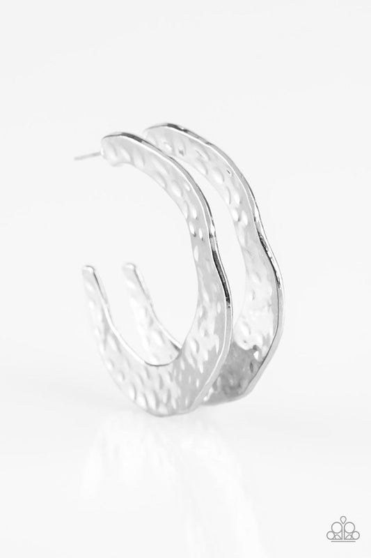 The HOOP Up - Silver - Paparazzi Earring Image