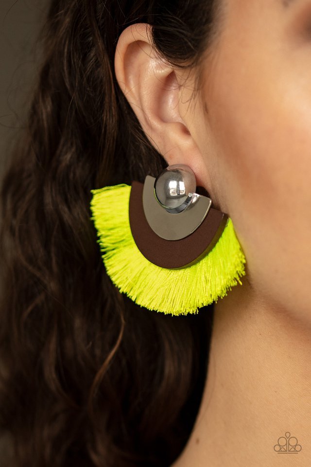 Paparazzi Earring ~ Fan The FLAMBOYANCE - Yellow