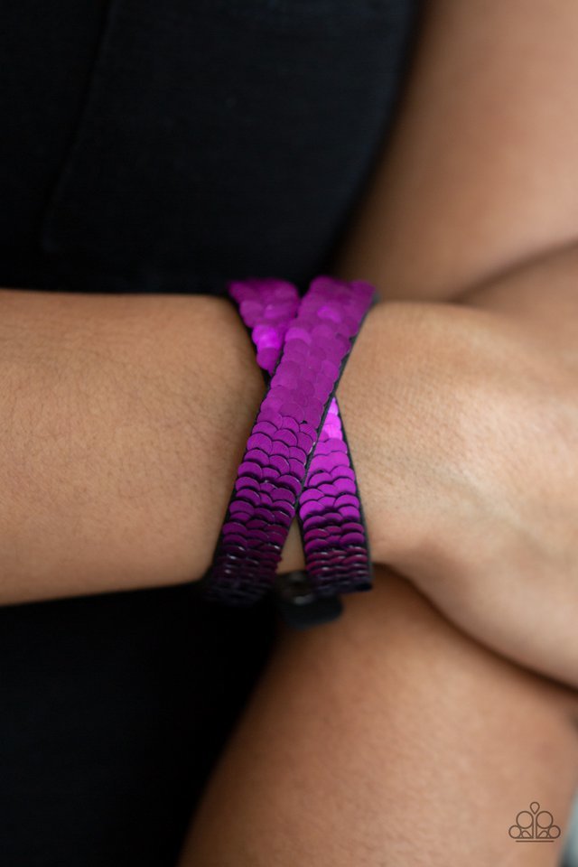 Paparazzi Bracelet ~ Under The SEQUINS - Purple