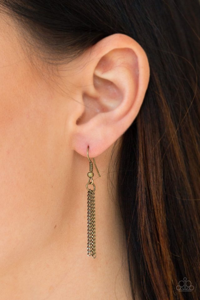 Triple Shimmer - Brass - Paparazzi Necklace Image