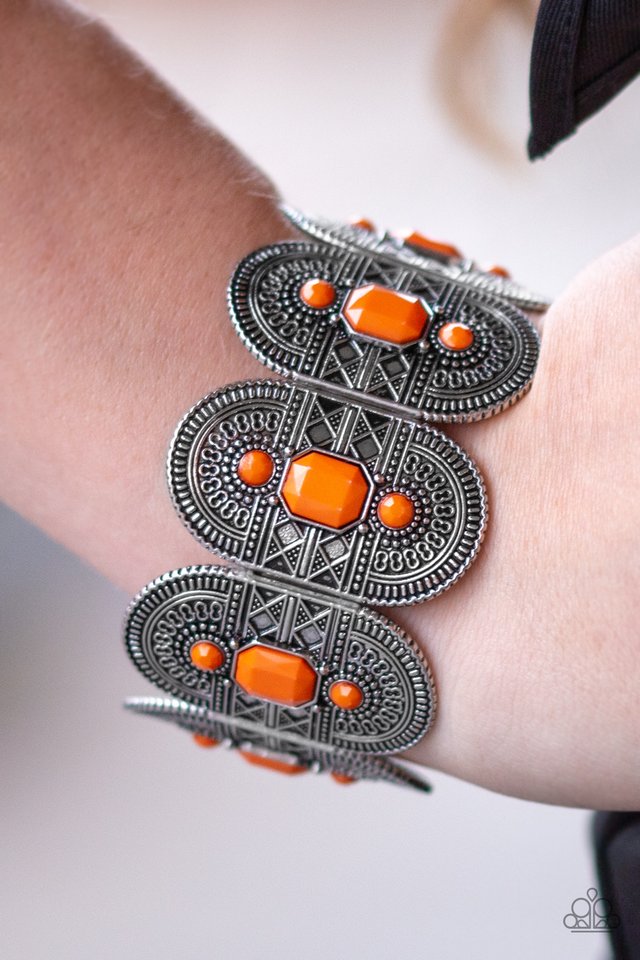 Turn Up The TROPICAL Heat - Orange - Paparazzi Bracelet Image