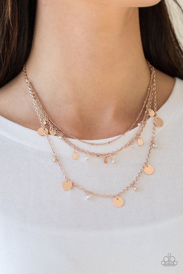 Classic Class Act - Rose Gold - Paparazzi Necklace Image