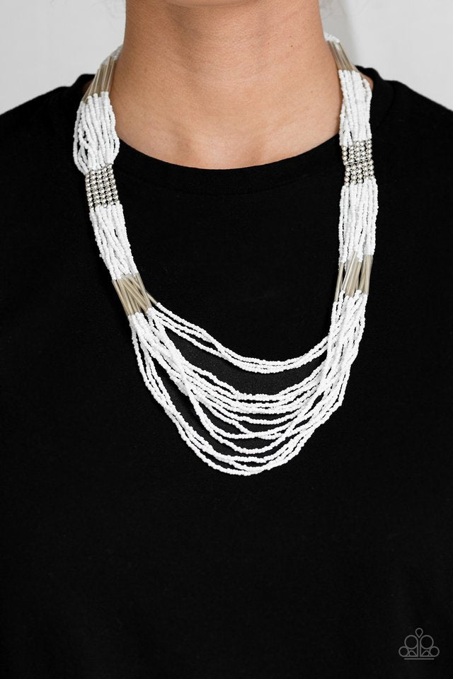 Let It BEAD - White - Paparazzi Necklace Image