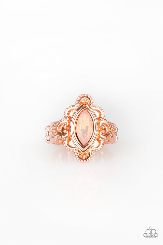 Glass Half-COLORFUL - Copper - Paparazzi Ring Image