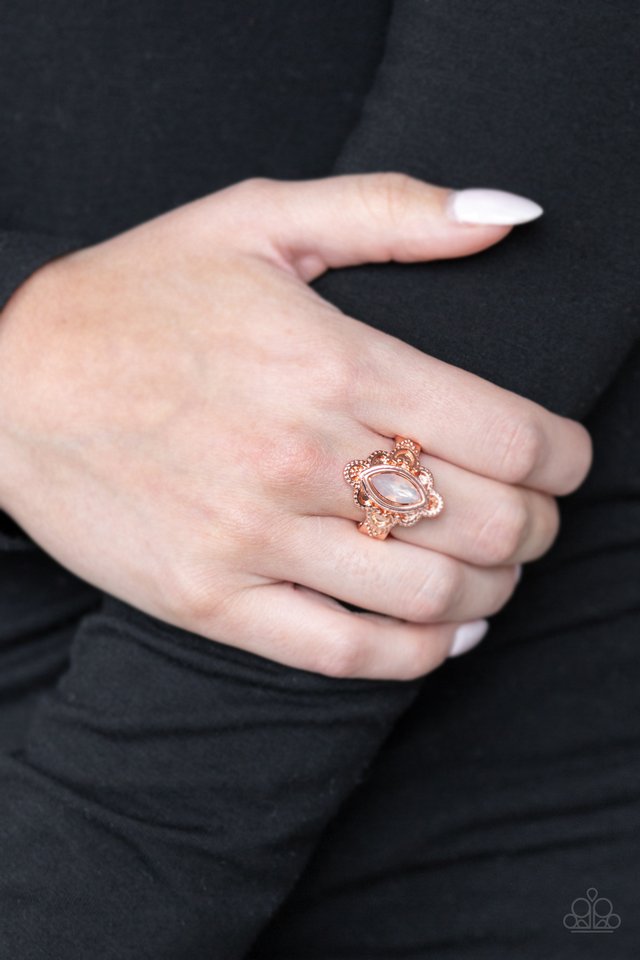 Glass Half-COLORFUL - Copper - Paparazzi Ring Image