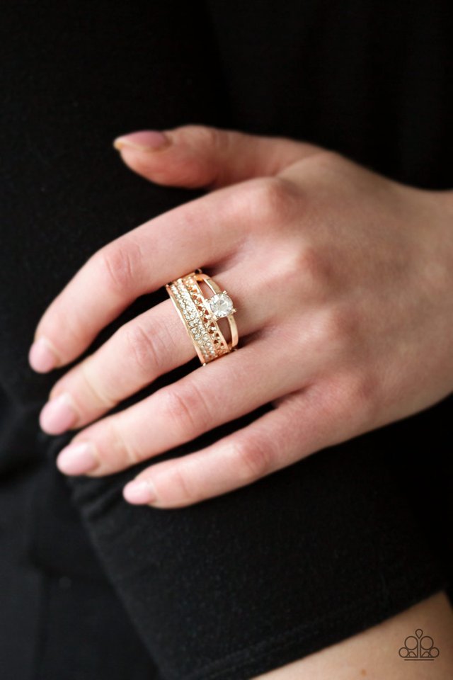 The Overachiever - Rose Gold - Paparazzi Ring Image