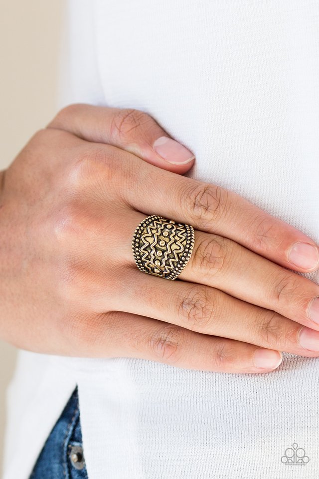 Island Rover - Brass - Paparazzi Ring Image