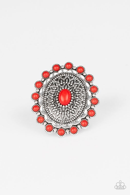 Mesa Mandala - Red - Paparazzi Ring Image