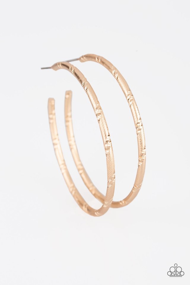 A Double Take - Gold - Paparazzi Earring Image