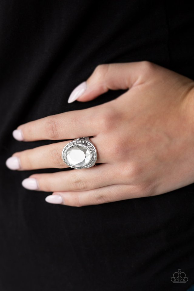 Queen Scene - White - Paparazzi Ring Image