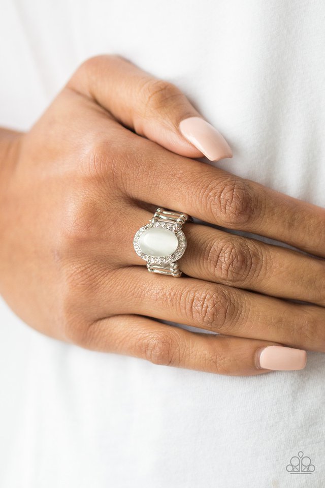 Laguna Luxury - White - Paparazzi Ring Image