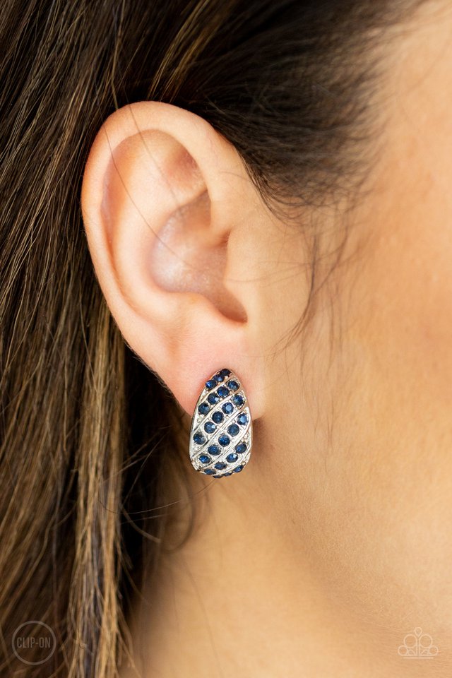 Sparkling Shells - Blue - Paparazzi Earring Image