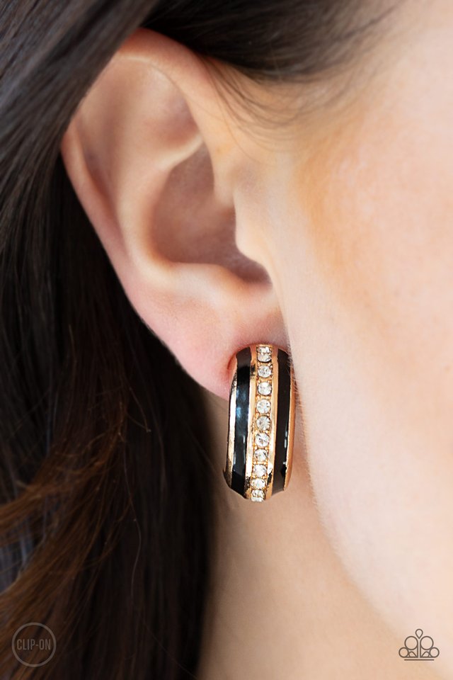 WEALTHY Living - Gold - Paparazzi Earring Image