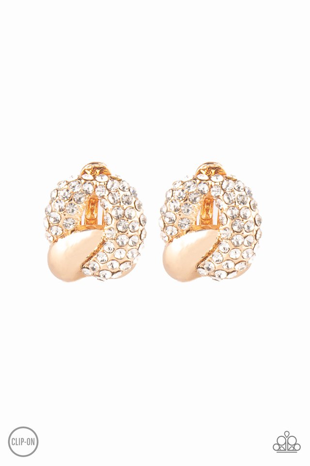 Definitely Date Night - Gold - Paparazzi Earring Image